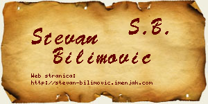 Stevan Bilimović vizit kartica